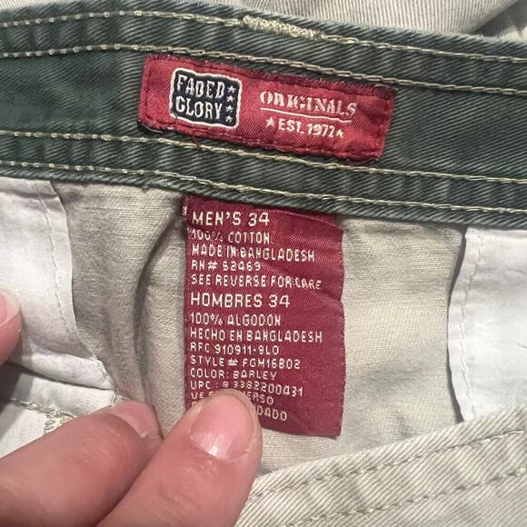Faded Glory Originals since 1972 Men's sz 34 Cargo shorts light beige Vacation - Picture 3 of 7